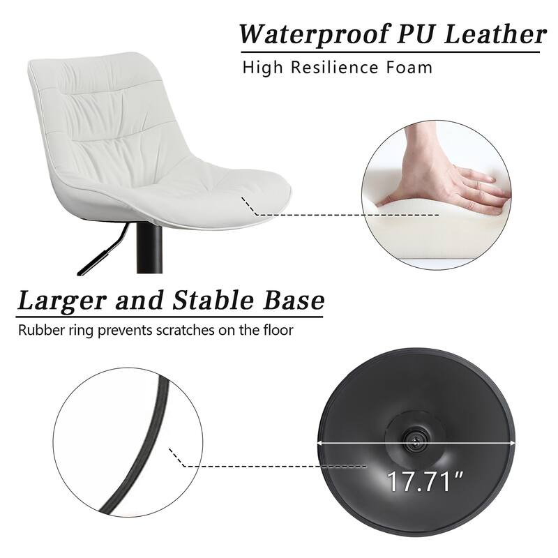 Modern Bar Stools Set of 2, Upholstered Counter Stools with Backrest
