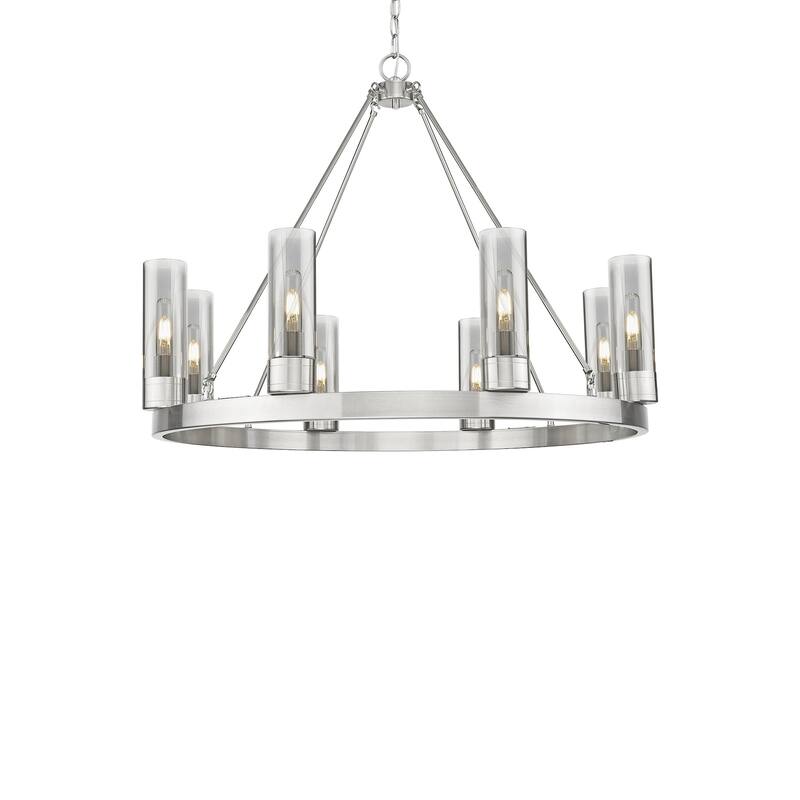 Innovations Lighting 617-8CR-28-36-8 Boreas Chandelier Boreas 8 Light - Satin Nickel / Light Smoke