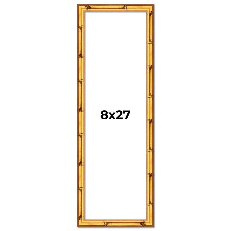 8x27 Frame Gold Bamboo Picture Frame Modern Photo Frame Includes UV Acrylic Shatter Guard Front Acid Free Foam Backing Board