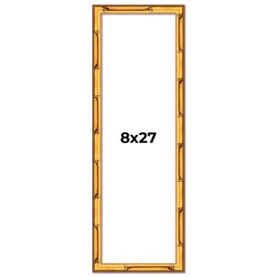 8x27 Frame Gold Bamboo Picture Frame Modern Photo Frame Includes UV Acrylic Shatter Guard Front Acid Free Foam Backing Board