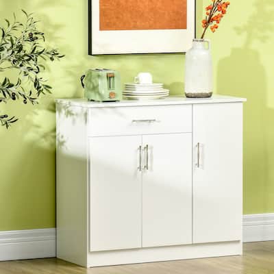 HOMCOM Modern Kitchen Sideboard, Buffet Table with Adjustable Shelves