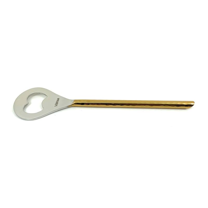 Vibhsa Bar Tools Accessories Bartending Kit set of 4 for Home Bar (Golden Hammered)