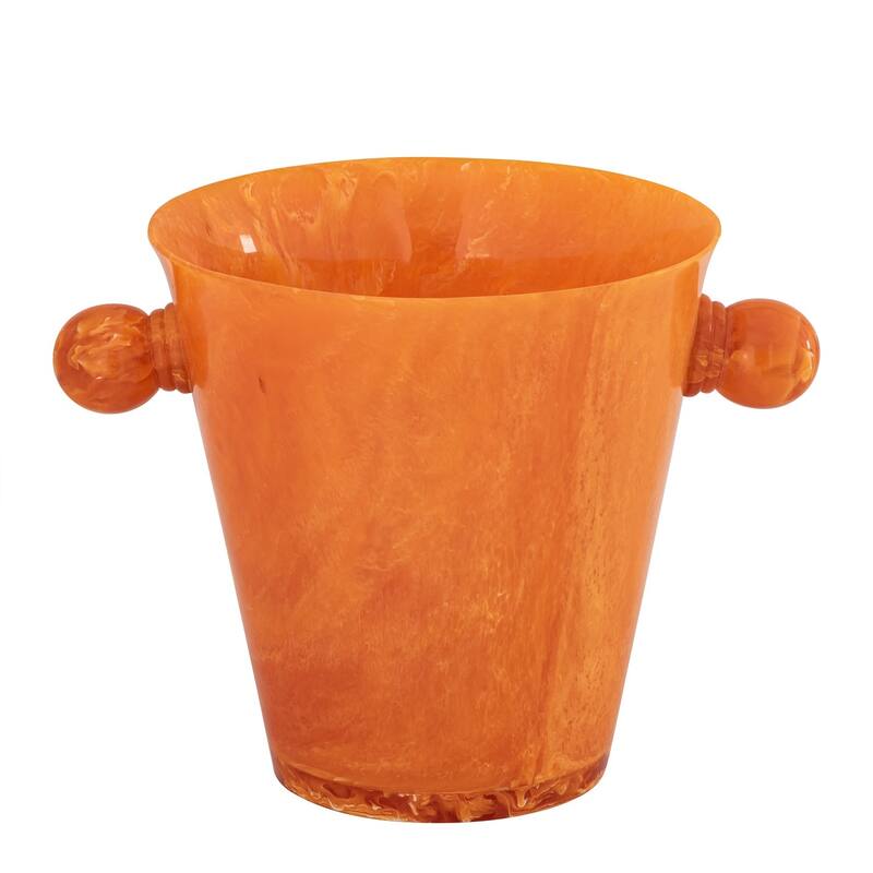 Orange Resin Ice Bucket w/Handles