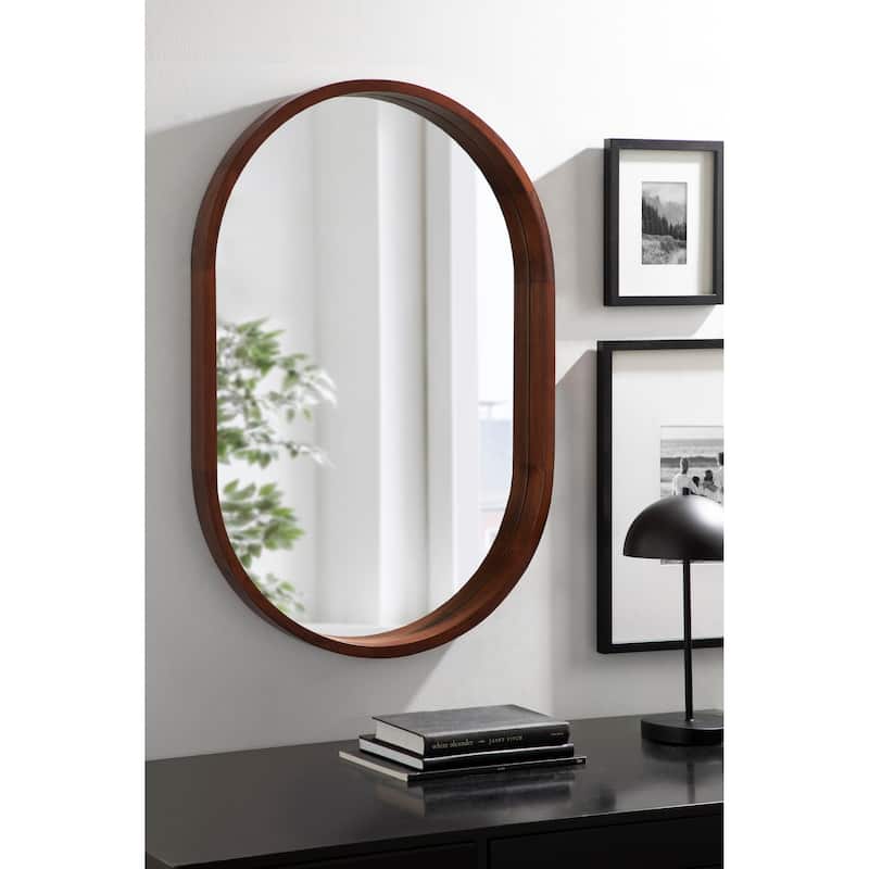 Kate and Laurel Hutton Wood Framed Capsule Mirror