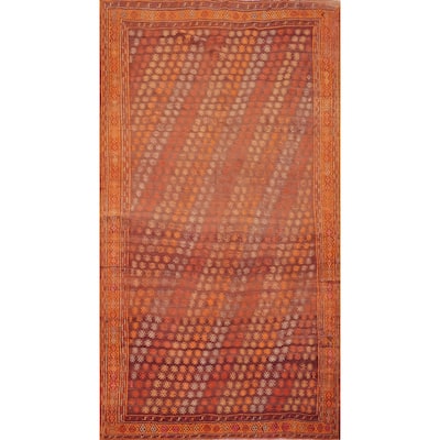 Hand Woven Oriental 100% Wool Carpet Southwestern Tribal Oranges & Rust Kilim Area Rug - 10' 1'' X 5' 8''