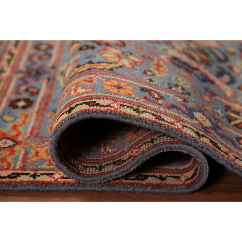 Light Blue Oushak Indian Foyer Rug Handmade Wool Carpet - 3'0"x 5'0"