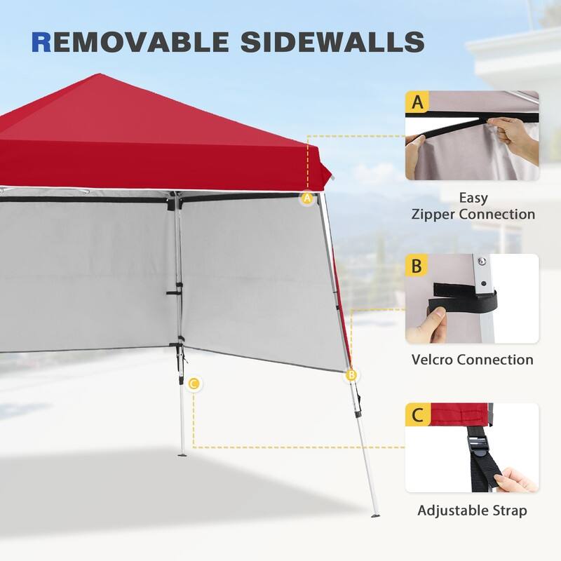 EAGLE PEAK Day Tripper 8x8 Aluminum Super-Lightweight Slant Leg Pop Up Canopy with 3 Removable Walls, Blue