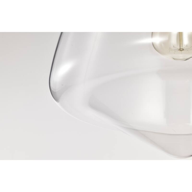 Zylo Semi-Flush Mount Metal Ceiling Lamp with Clear Glass Shade
