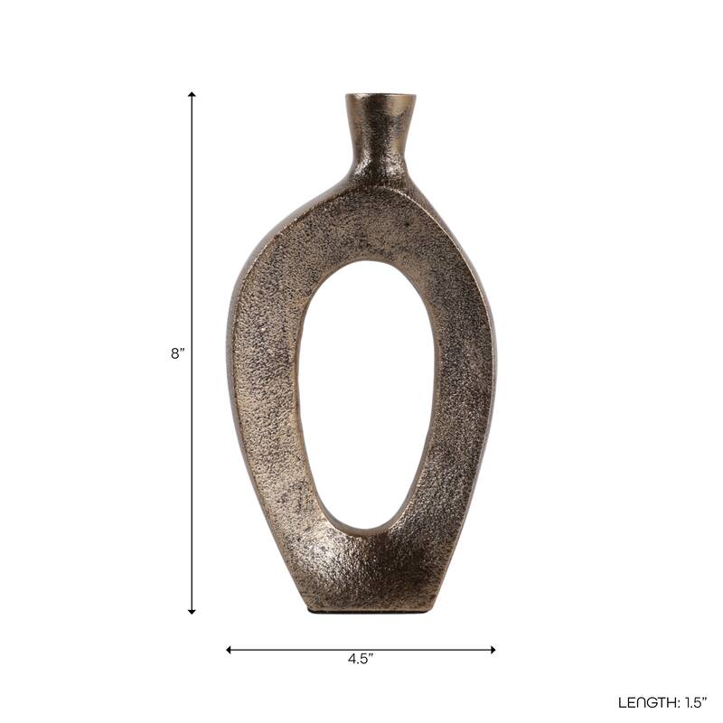 Modern Metal Open Cut Out Bud Vase - Tall Flower Vase