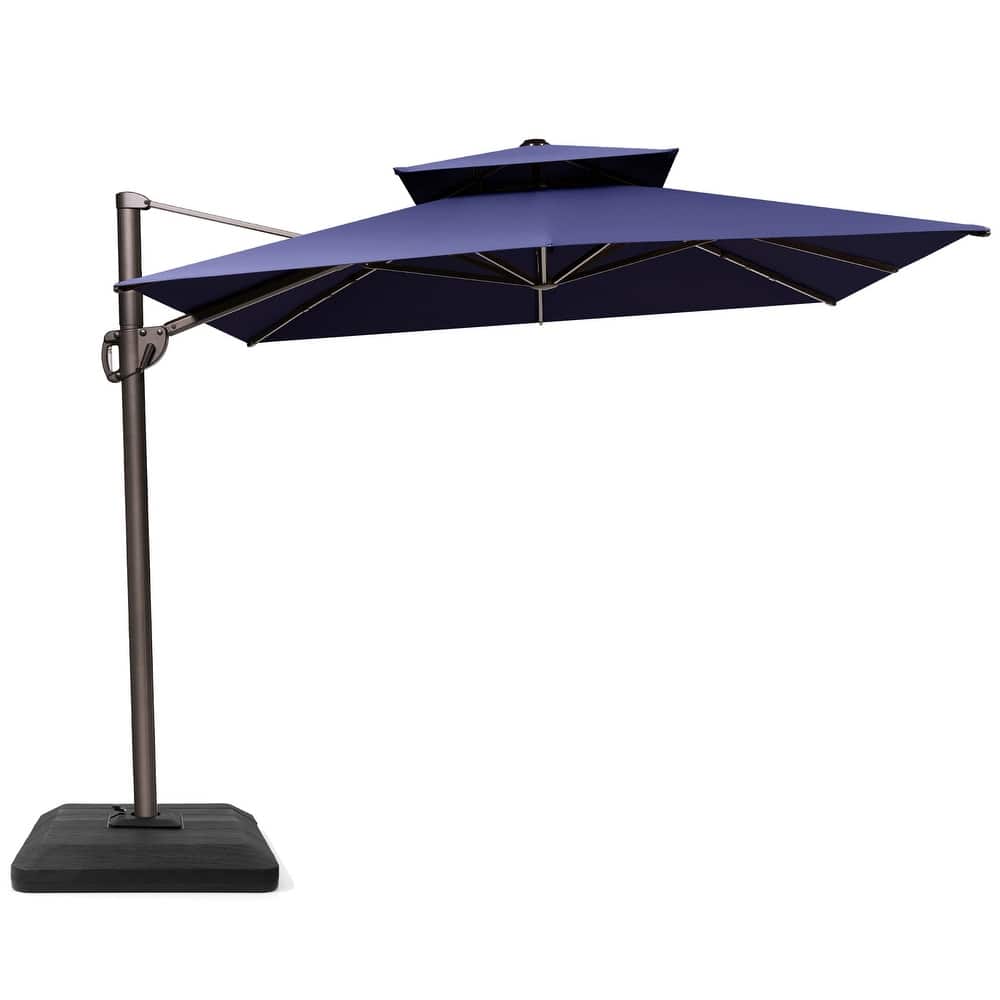 Outdoor 9 x 11 ft Patio Offset Cantilever Umbrella with Weights Base