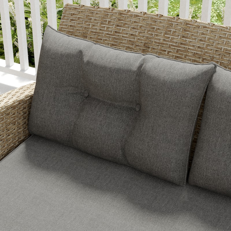 Corvus Armitage 4-piece Outdoor Resin Wicker Chat Set with Cushions