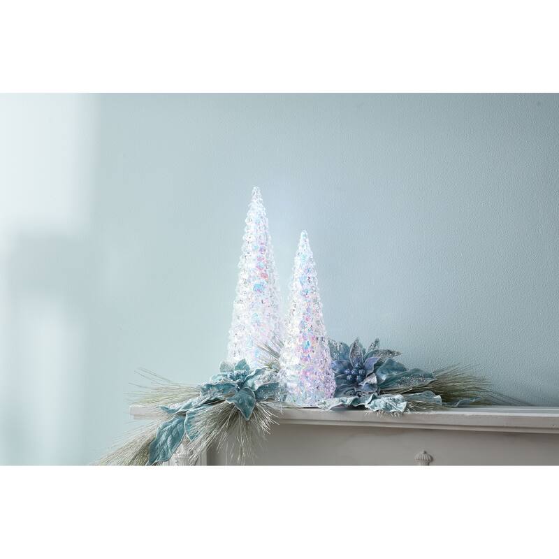 Iridescent LED Pine Tree 17.5"H - N/A
