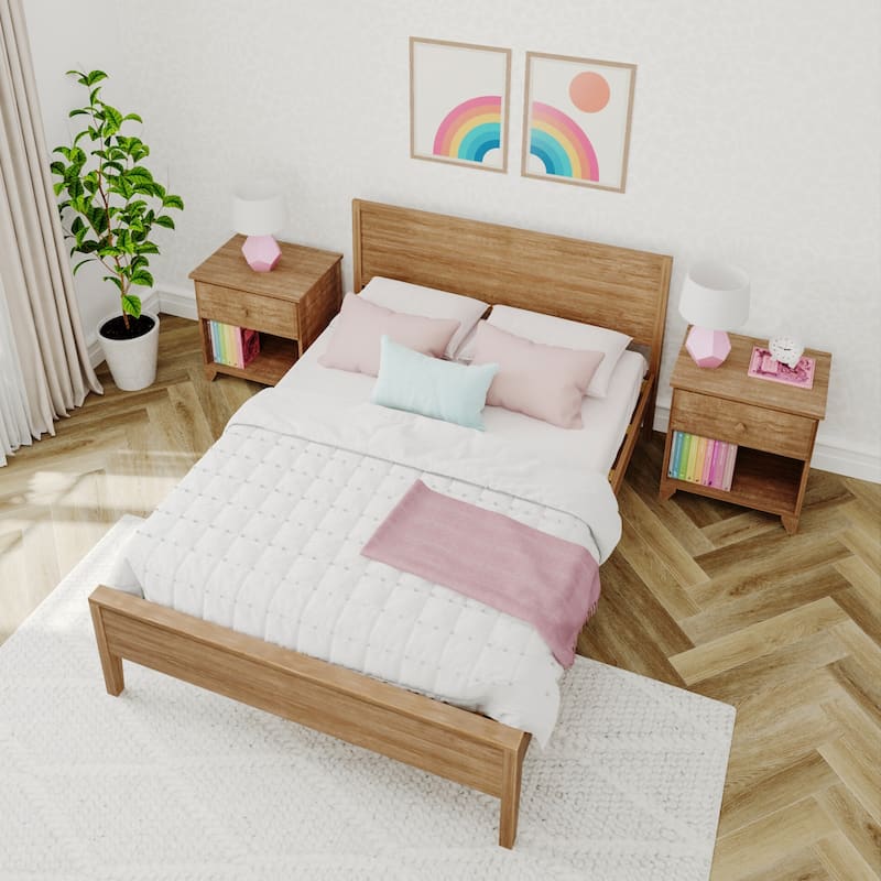 Max and Lily Full-Size Bed with Panel Headboard