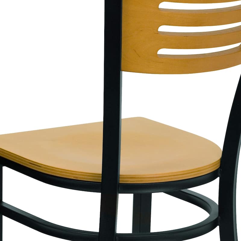 Slat Back Metal Restaurant Chair - 16.5"W x 21.5"D x 32.75"H
