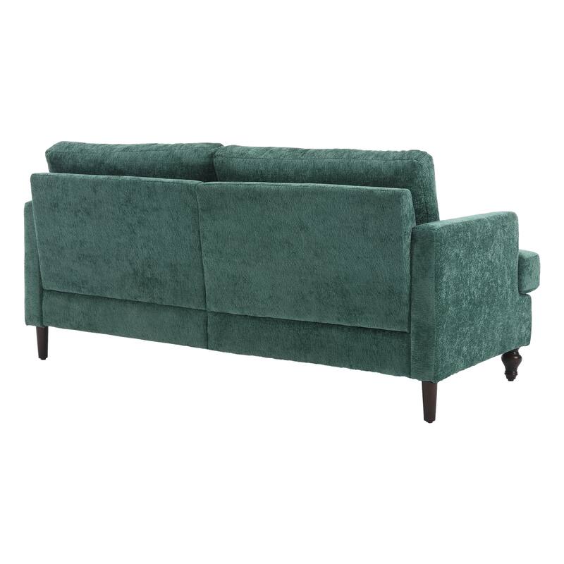 Chenille Fabric Loveseat Sofa, 2-Seater Sofa Couch with Extra Deep Seats, Upholstered Lounge Sofa with Wood Legs