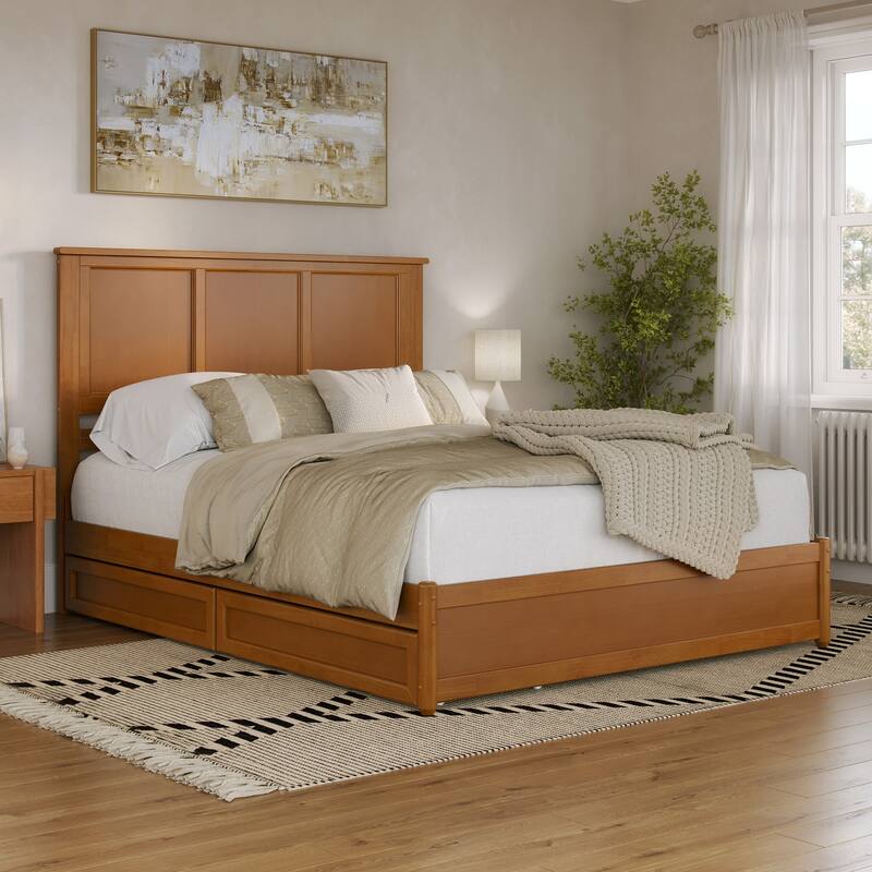 Felicity Platform Bed with Panel Footboard and Storage Drawers