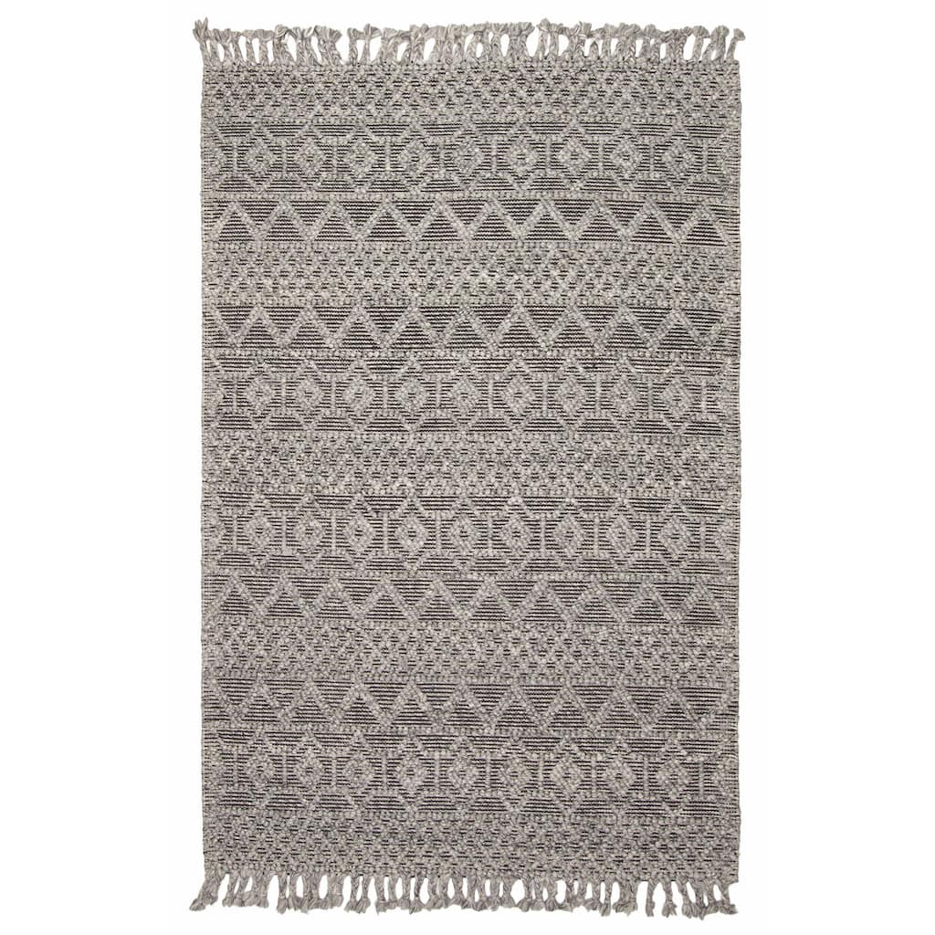 ECARPETGALLERY Braid weave Sienna Grey Wool Rug - 5'1 x 7'10