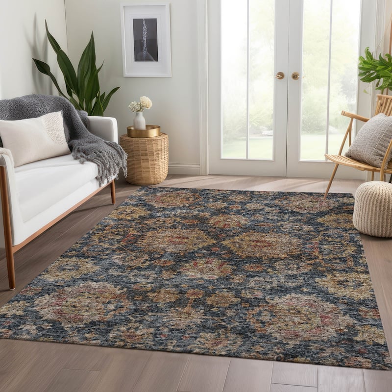 Machine Washable Indoor/ Outdoor Vintage Persian Chantille Rug
