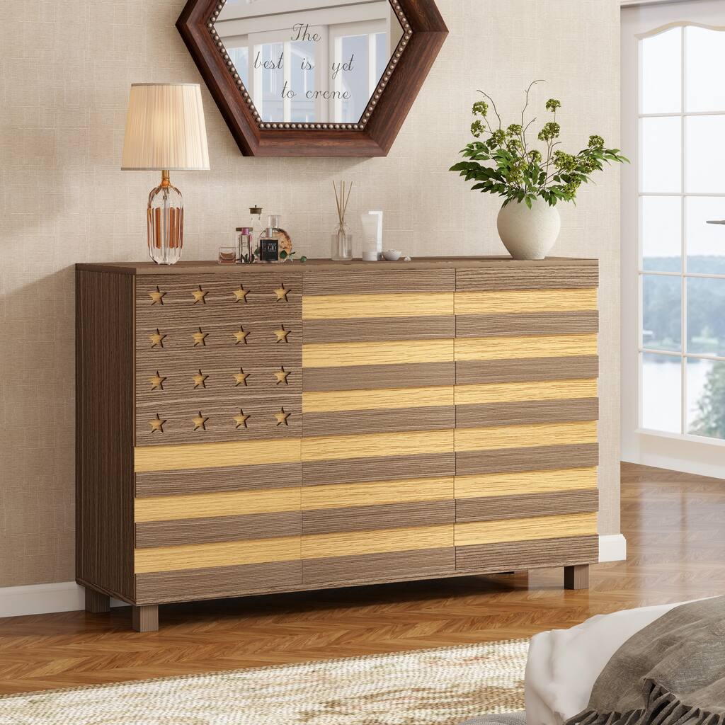 55" Buffet Sideboard Storage Cabinet with 2 Drawers and 3 Doors