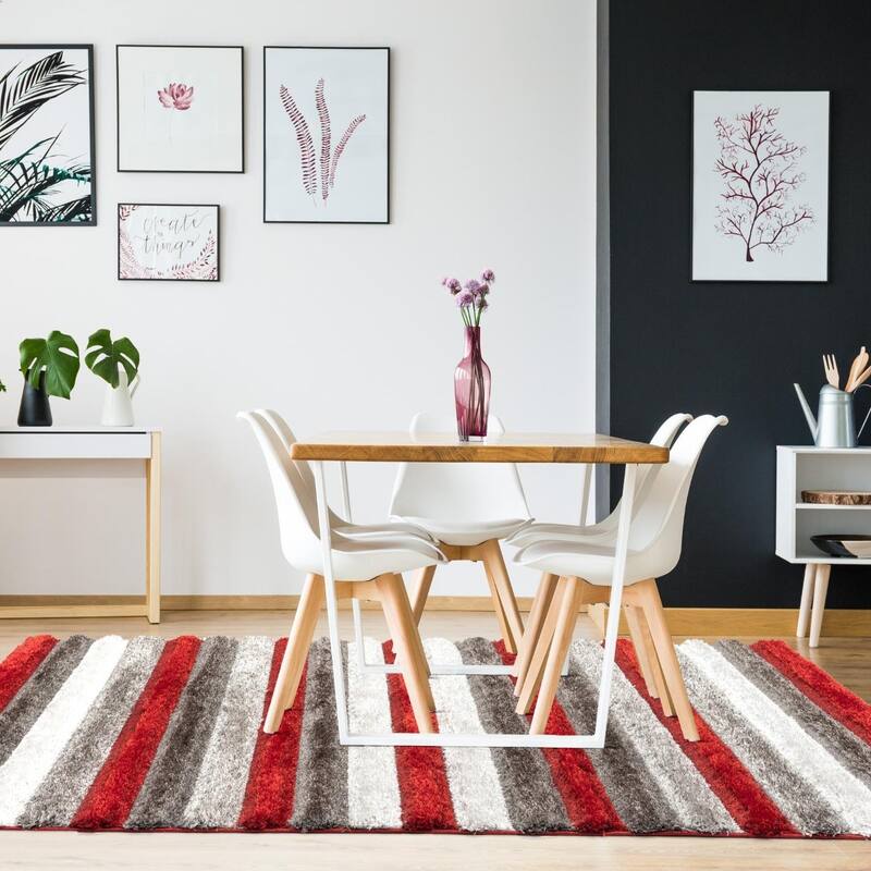 Luxe Weavers Geometric Shag Area Rug, Plush Indoor Carpet