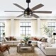 preview thumbnail 14 of 38, Cusp Barn 52/60/72 Inch Farmhouse Caged Ceiling Fan with Lights and Remote, Industiral 6 Speeds Chandelier Ceiling Fan