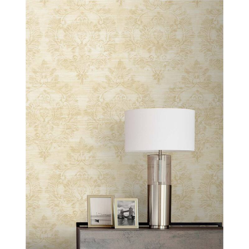 Seabrook Designs Erasmo Damask Unpasted Wallpaper