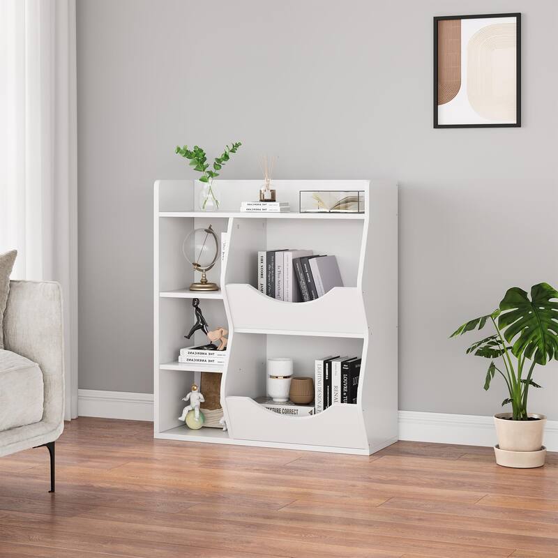5-Cubby Kids Bookshelf Toy Storage Organizer - 15.1"D x 31.9"W x 36"H