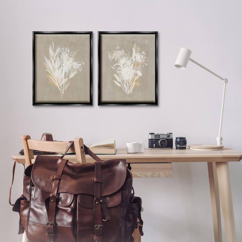 Stupell Natural Herb Impression Framed Floater Canvas Wall Art Design By Susan Jill (Set of 2)