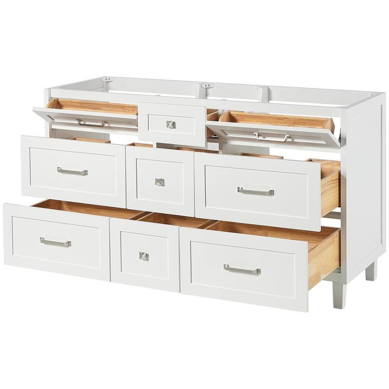 Ariel B60D-BC Monroe 60" Double Free Standing Vanity Cabinet Only