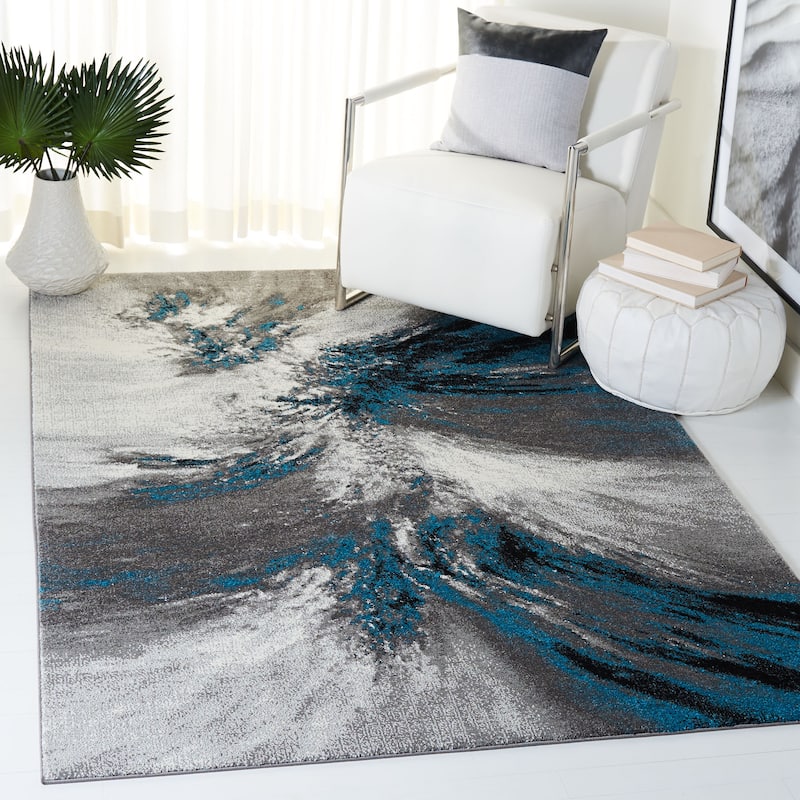 SAFAVIEH Glacier Latrina Modern Abstract Rug - 4' x 6' - Blue/Grey