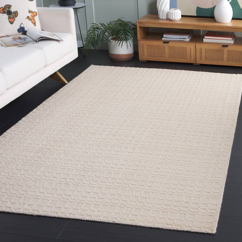 SAFAVIEH Hand-Loomed Impressions Marlyn Modern & Contemporary Wool Rug - 6' x 9' - Ivory