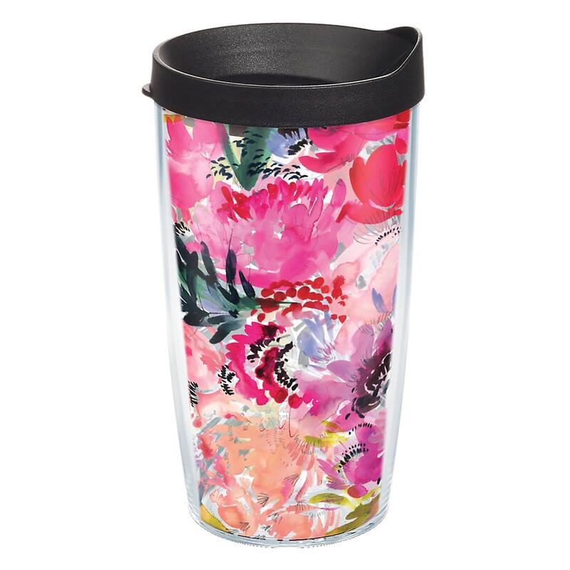 Tervis Kelly Ventura Floral Collection Made in USA Double Walled Insulated Travel Tumbler, Perennial Garden - 16oz - Classic