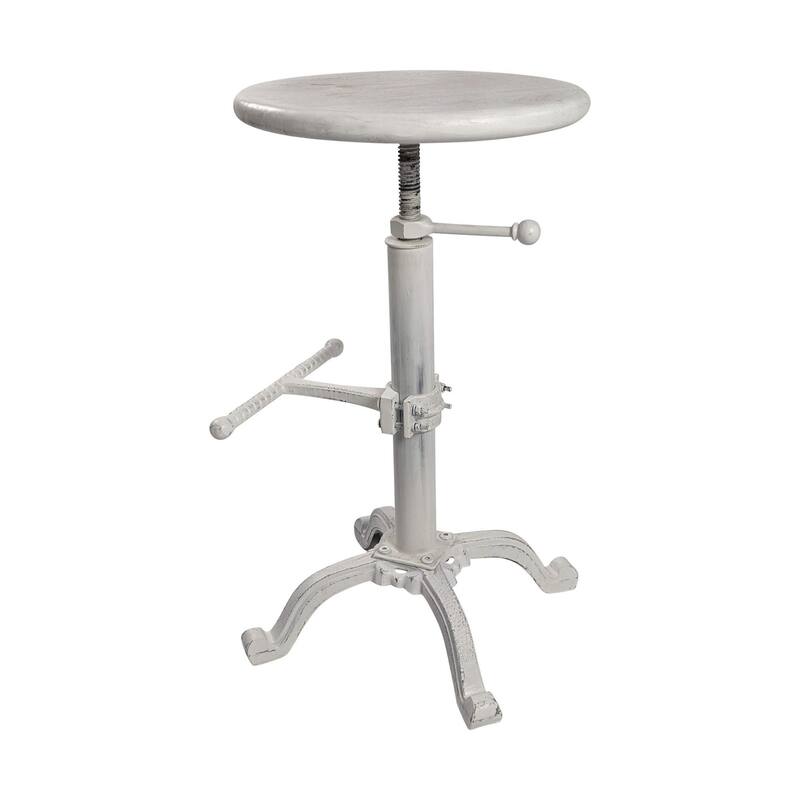 Adjustable Round Top Barstool - 30" - White
