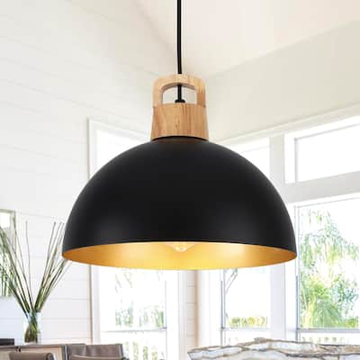1-Light Pendant Light with Dome Shape, Classic Semi Flush Mount Chandelier for Dining Room Living Room Bedroom Kitchen