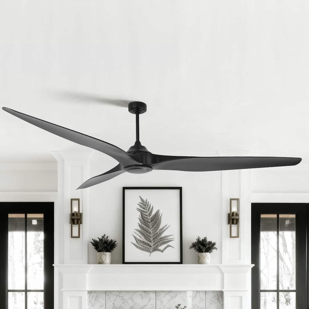 100" Industrial Black Extra Larger Propeller ABS 3-blade Outdoor Ceiling Fan without Light