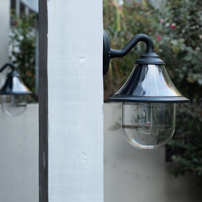 Gama Sonic 150 LM Orion Modern Black Solar Wall Sconce with Morph Tech