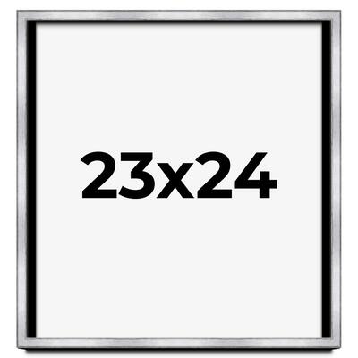 23x24 Shadow Box Frame Silver | 1.375 Inches Deep Real Wood