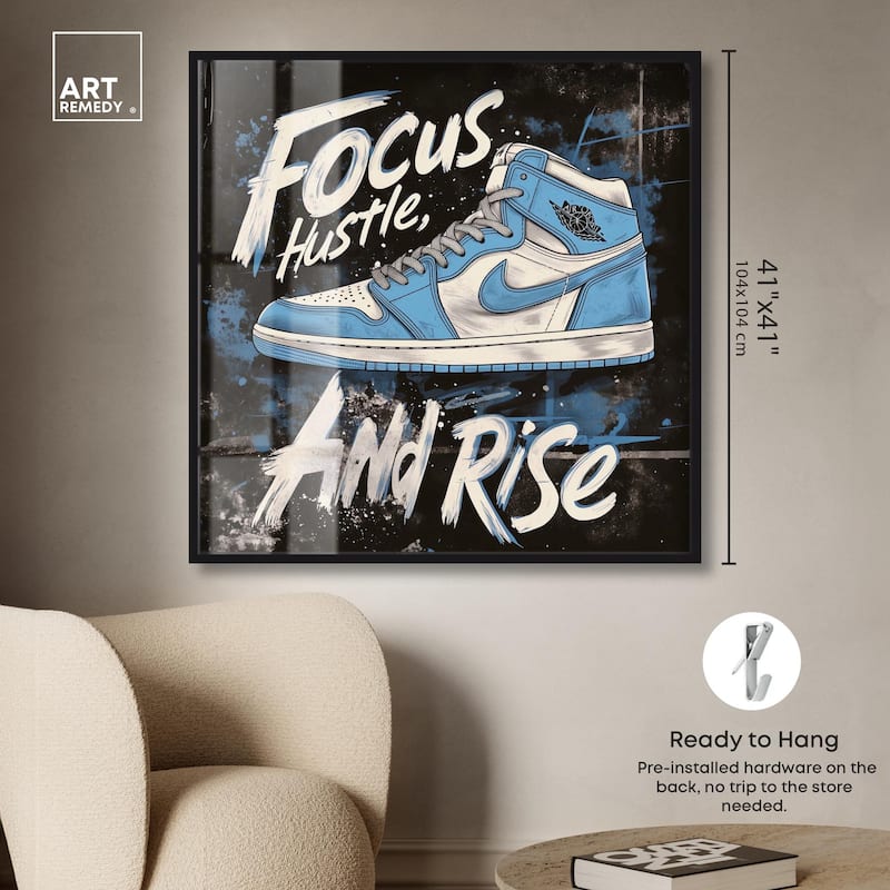 Hustle and Rise Sneaker Shadowbox by Art Remedy