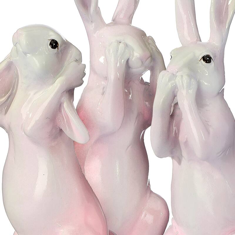 6.5" Resin Hear/See/Speak No Evil Bunny Set of 3