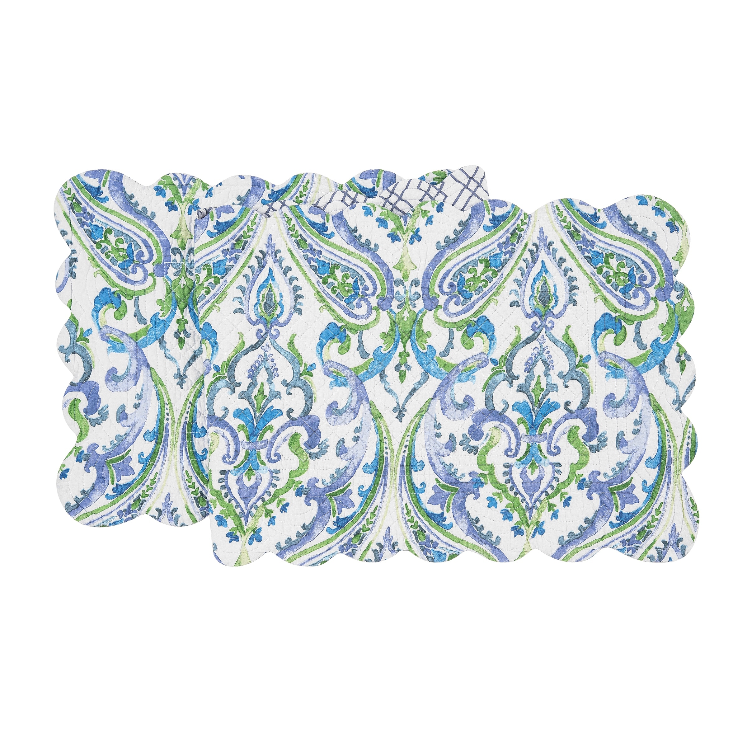 51" x 14" Juliet Quilted Reversible Bright Paisley Table Runner