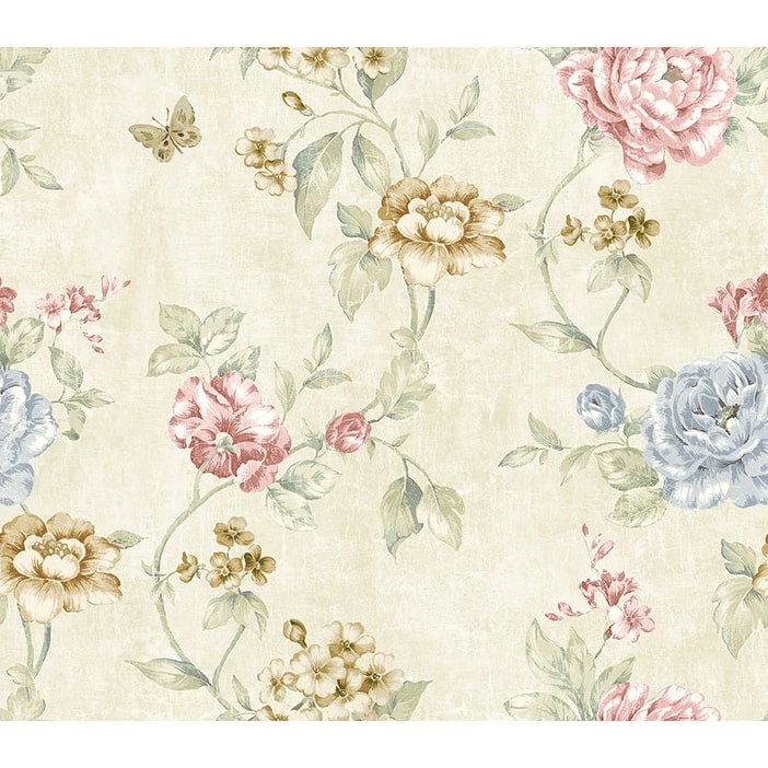 Seabrook Design Demeter Floral Trail Unpasted Wallpaper