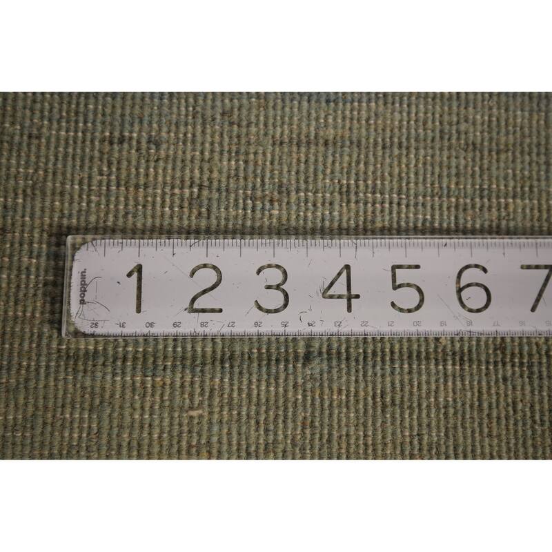 Modern Gabbeh Oriental Area Rug Handmade Green Modern Wool Carpet - 4'9" x 6'11"