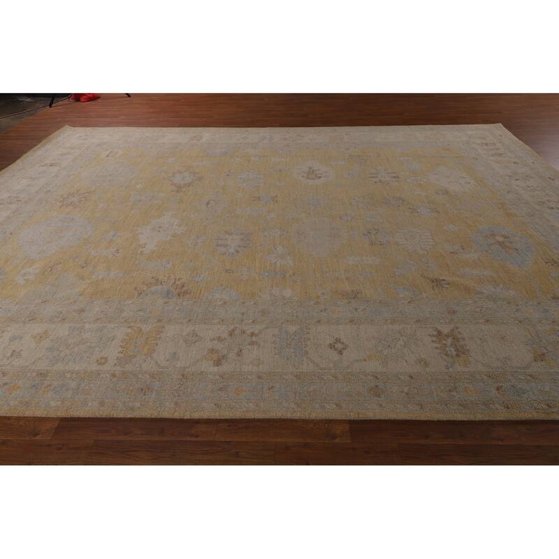 Vegetable Dye Oushak Turkish Large Rug Handmade Oriental Wool Carpet - 10'5"x 13'10"