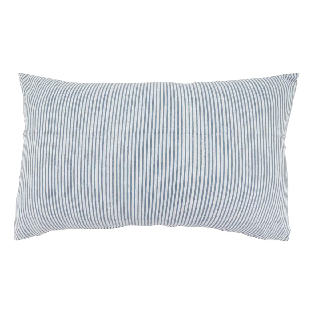 Classic Stripe Cotton Throw Pillow - Timeless Ticking Stripe Design for Sofa, Bed & Accent Styling, 14"x22"