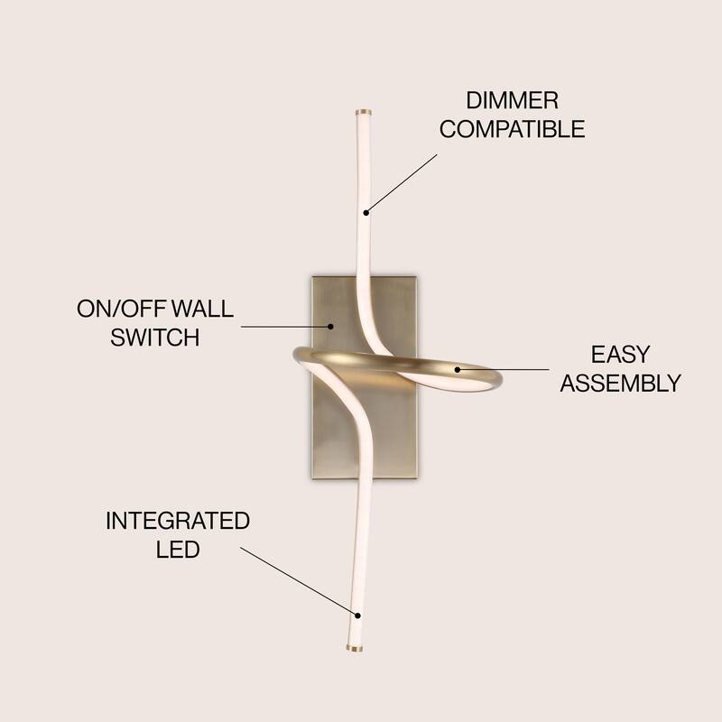 Crucis Minimalist Metal Integrated LED Vanity Light Sconce, by JONATHAN Y