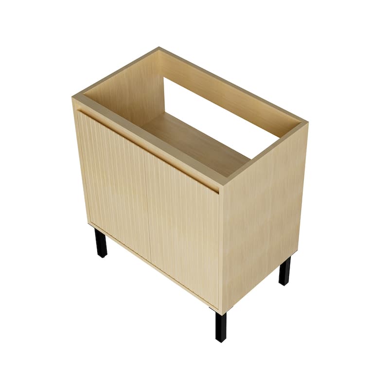 GDFStudio - Niall Modern Mid-Century Freestanding Bathroom Vanity with Soft Close Doors & Large Storage Spaces, WITHOUT Sink