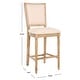 preview thumbnail 3 of 10, SAFAVIEH 30- Inch Buchanan Beige Rectangular Bar Stool (Set of 2) - 23.5" x 19.3" x 47.3"