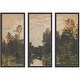 preview thumbnail 1 of 7, Kate and Laurel Landscape by the River Barycz Adolf Dressier 3 Piece Framed Wall Art Print Set by Nostalgia Prints 3 Piece Set 18x41