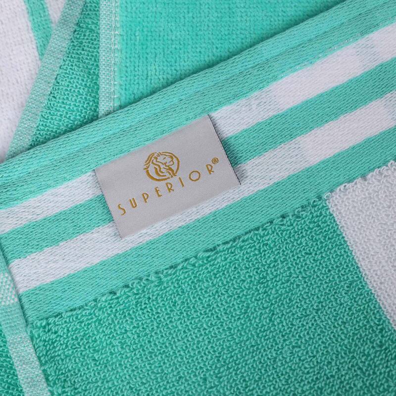 Superior Striped Large Oversized Cotton Beach Towel - Set of 2