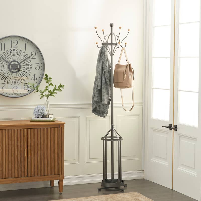 Metal Coat Rack - Black - Roche River Decor - 19"Wx19"Lx77"H